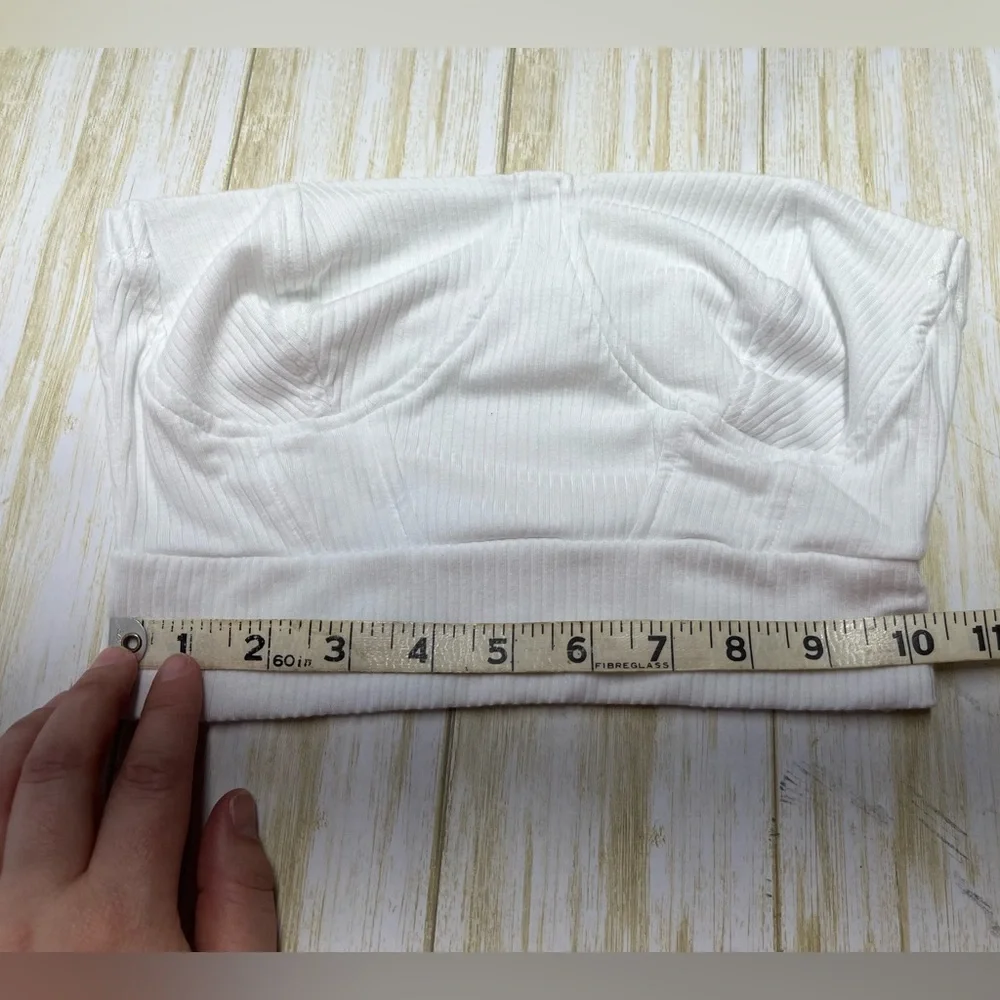 Emma & Sam White Ribbed Tube Top Size M - Picture 3 of 5